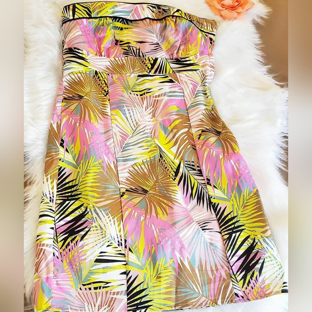NWT- H&M Strapless Pink Mini Floral Dress